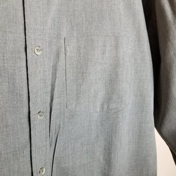 Old Navy Shirt Mens Size XL X-Large Gray Slim Fit Button Down Long Sleeve - Picture 4 of 9